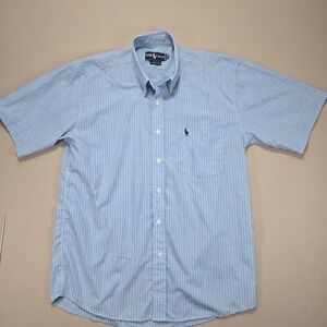 Ralph Lauren‎ Button Down Short Sleeve Striped Casual Shirt Men's 15 1/2 - 33